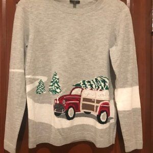 NEW Talbots Woody Wagon Home for the Holidays Christmas Tree Sweater